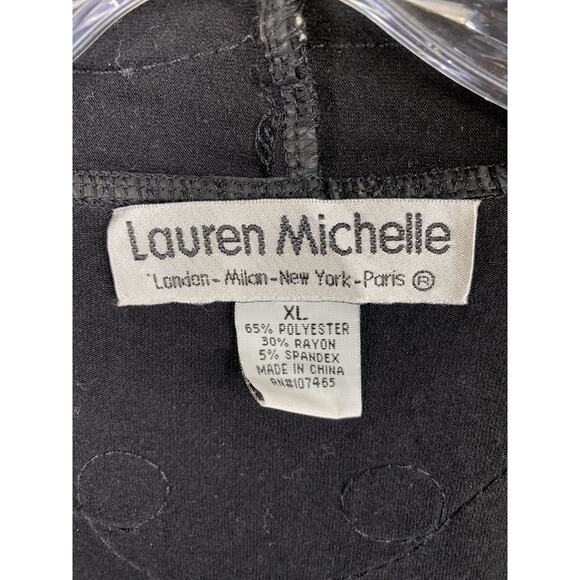 Lauren Michelle Cardigan Womens XL Black Embroidered Open Front Duster Jacket - Picture 3 of 10
